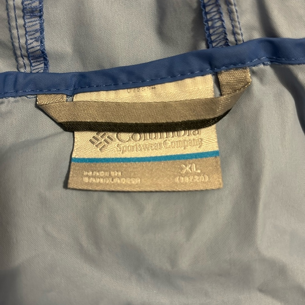 blue columbia rain jacket